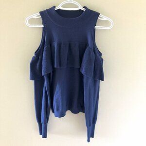 SOFIA JEANS/ Blue/ Cold shoulders/ Knit long sleeve sweater/ Size US S